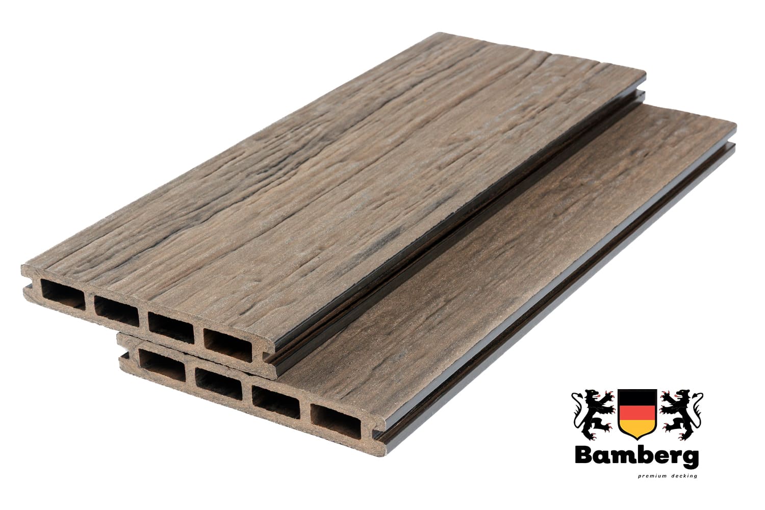 Террасная доска Bamberg SquareFossiled, Lebanese Cedar (Окаменелое дерево)  — Black Deck