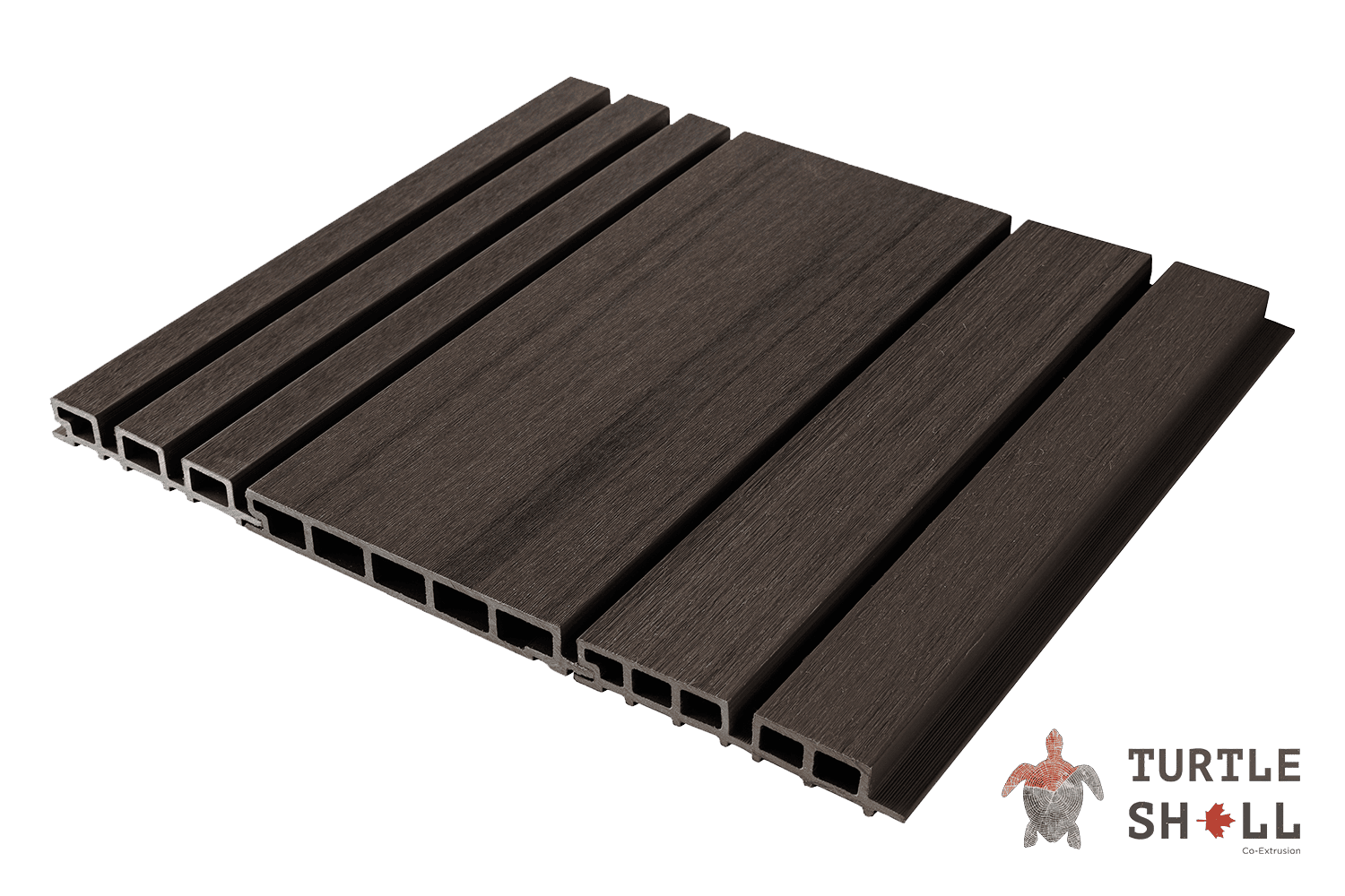 Реечная панель ДПК Turtle Shell Double Lines, Texas Hickory