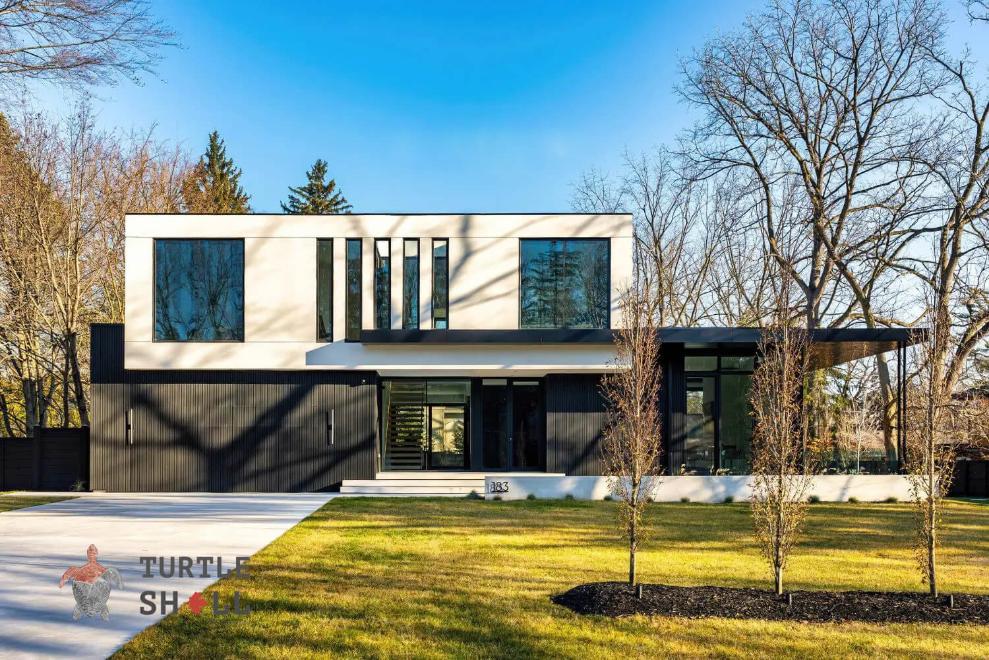 Реечные панели Turtle Shell Middle Lines Faroese Smokewood Co-Extrusion: стильный и надежный фасадный декор в сером цвете