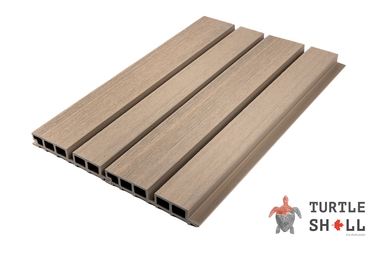 Реечная панель ДПК Turtle Shell Double Lines, Canadian Maple