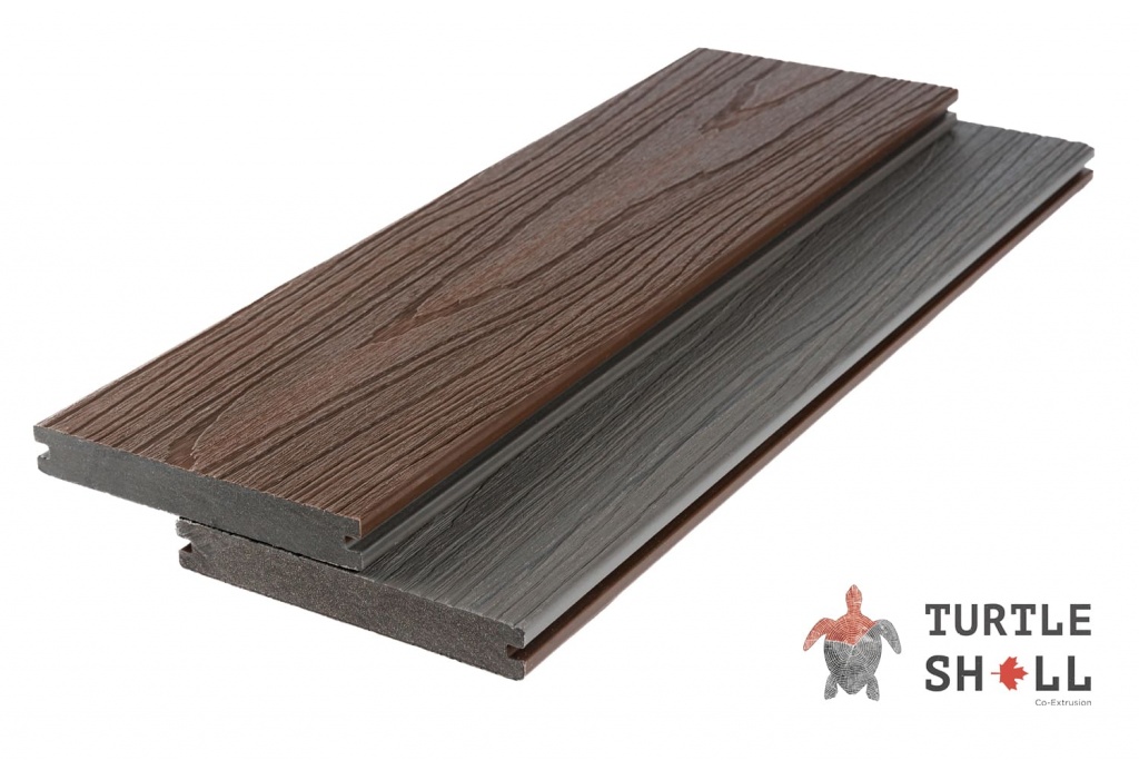 Террасная доска из ДПК Тёртл Шелл полнотелая, Техасский Гикори (Texas Hickory), Коэкструзия (Двойная)